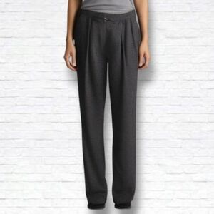 Nina Ricci Grey Wool Silk-Lined Midrise Straight Leg Trouser Pants Size 38 EU/4